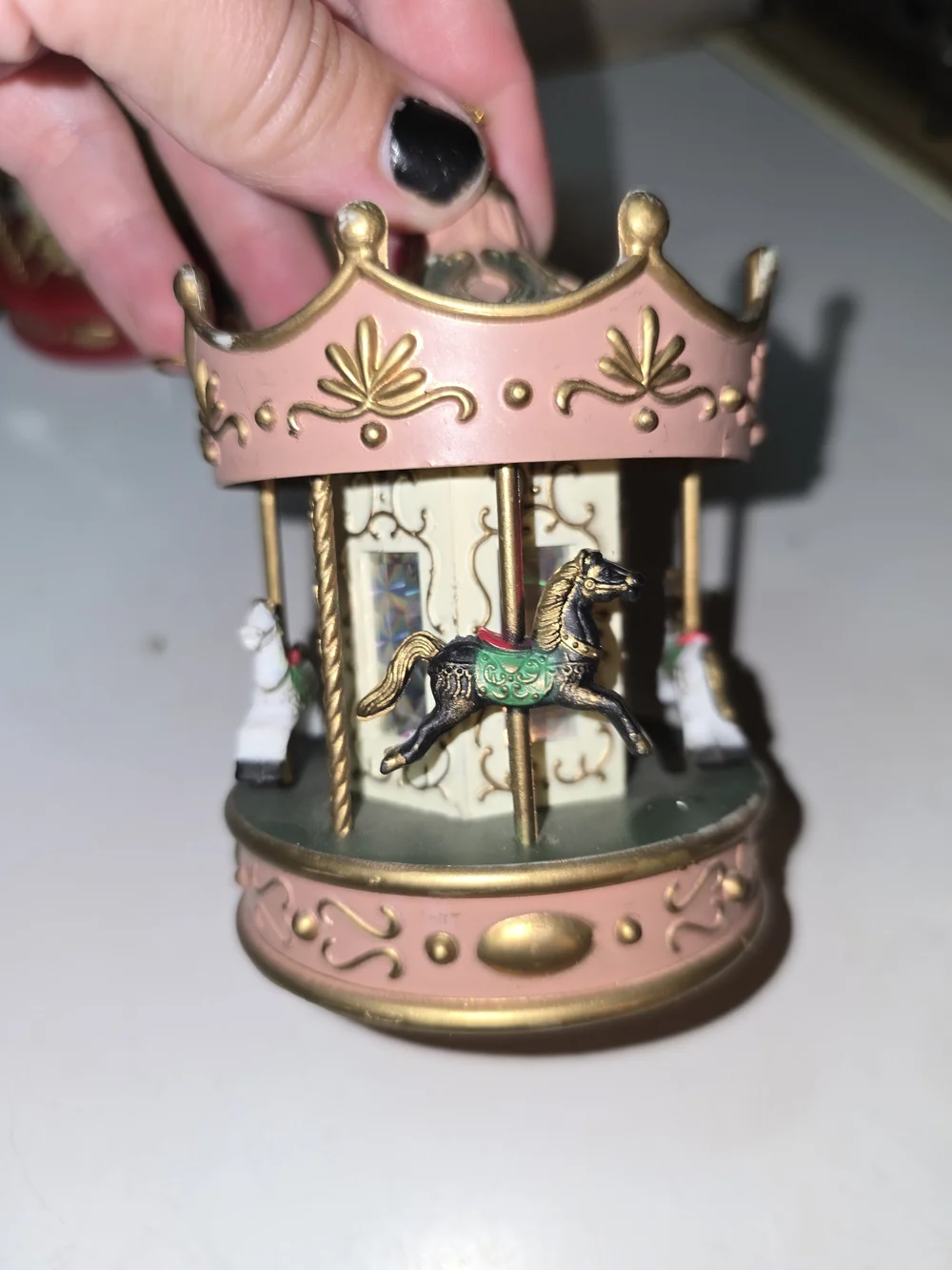 Set Of 10 Vintage Horse Carousel Christmas Ornaments